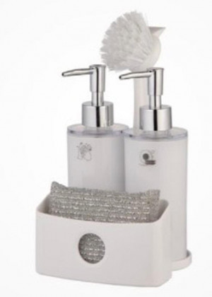 Удобный двойной дозатор для мыла с губкой и щеткой 20956909