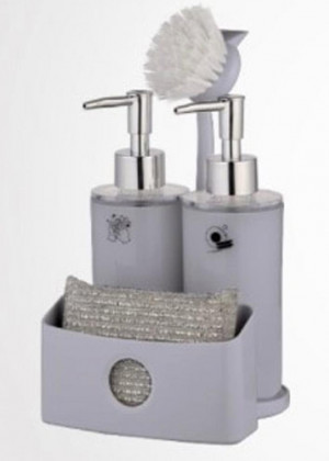 Удобный двойной дозатор для мыла с губкой и щеткой 20956911