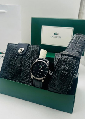 Подарочный набор для мужчины ремень, часы, кошелек + коробка 21134342