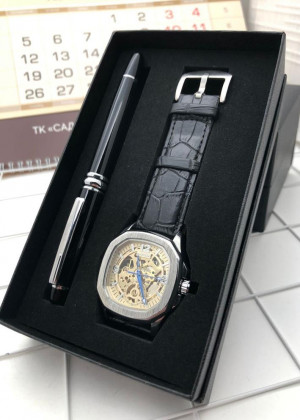 Подарочный набор для мужчины часы, ручка + коробка #21144860