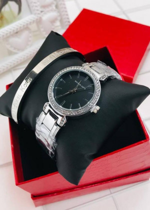 Подарочный набор для женщин часы, браслет + коробка 21151267