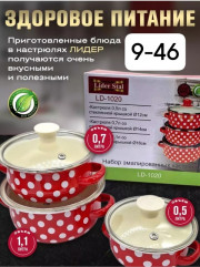 Набор эмалированных кастрюль с крышками Зшт