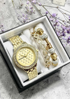 Подарочный набор для женщин часы, 2 браслета + коробка 23124083