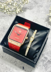 Подарочный набор для женщин часы и браслет+ коробка