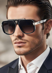 Набор мужские солнцезащитные очки, коробка, чехол + салфетки