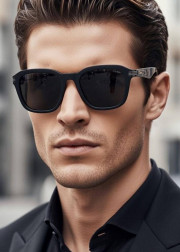 Набор мужские солнцезащитные очки, коробка, чехол + салфетки