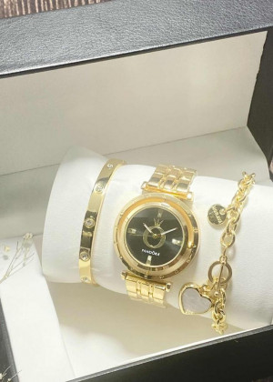 Подарочный набор для женщин часы, 2 браслета + коробка 23244930