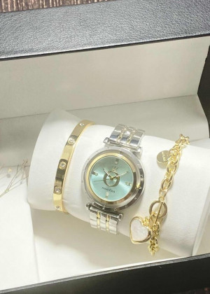 Подарочный набор для женщин часы, 2 браслета + коробка 23244931