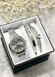 Подарочный набор для женщин часы, 2 браслета + коробка
