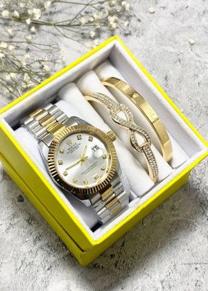 Подарочный набор для женщин часы, 2 браслета + коробка 23245010