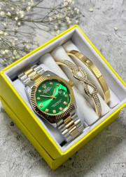 Подарочный набор для женщин часы, 2 браслета + коробка