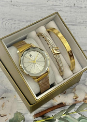 Подарочный набор для женщин часы, 2 браслета + коробка