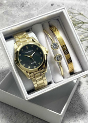 Подарочный набор для женщин часы, 2 браслета + коробка