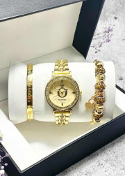 Подарочный набор для женщин часы, 2 браслета + коробка