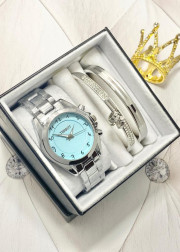 Подарочный набор для женщин часы, 2 браслета + коробка