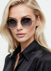 Набор женские солнцезащитные очки, коробка, чехол + салфетки