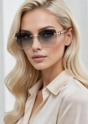 Набор женские солнцезащитные очки, коробка, чехол + салфетки