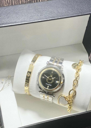 Подарочный набор для женщин часы, 2 браслета + коробка 23304497