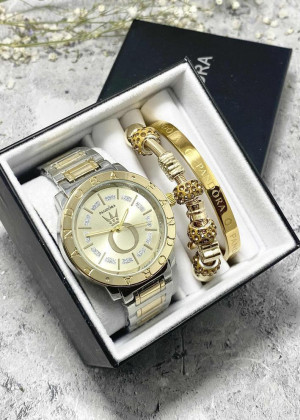 Подарочный набор для женщин часы, 2 браслета + коробка 23304505