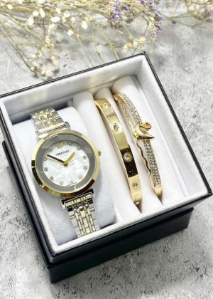 Подарочный набор для женщин часы, 2 браслета + коробка 23304523