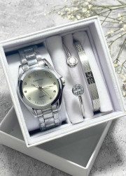 Подарочный набор для женщин часы, 2 браслета + коробка