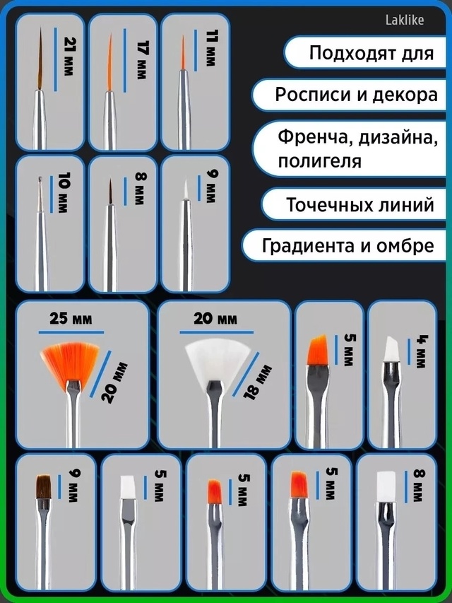 Набор кистей для маникюра 22955785